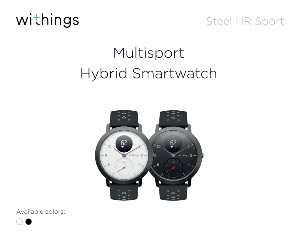 Withings Steel HR Sport - Multisport hybrid Smartwatch, connected GPS,  heart rat